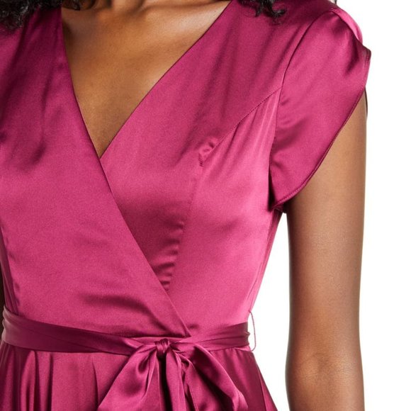 Lulus Fallen for You Satin High-Low Dress - Size Small - BRAND NEW - Magenta - Picture 4 of 8